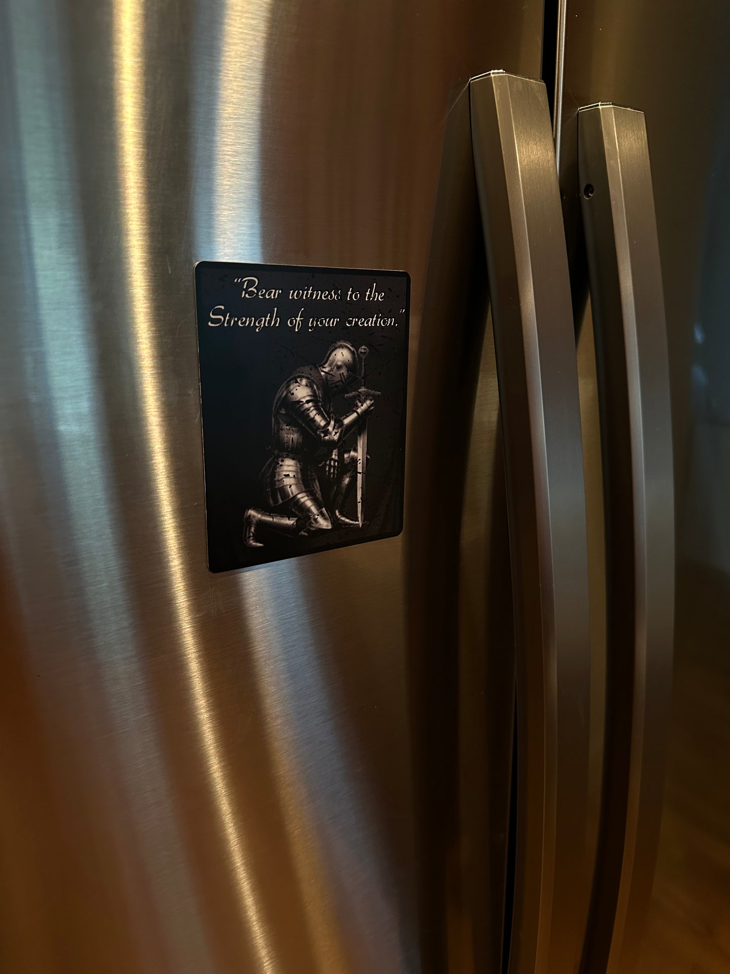 Bear witness to the strength of your creation fridge magnet
